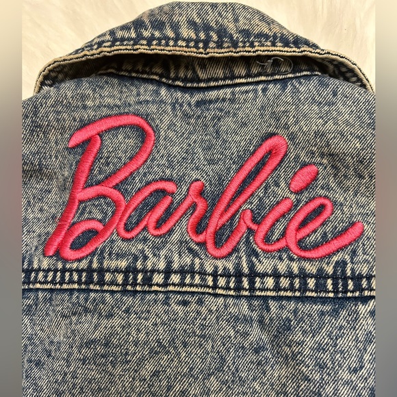 BARBIE Iconic Embroidered Acid Wash Denim Jean Jacket - Picture 4 of 9